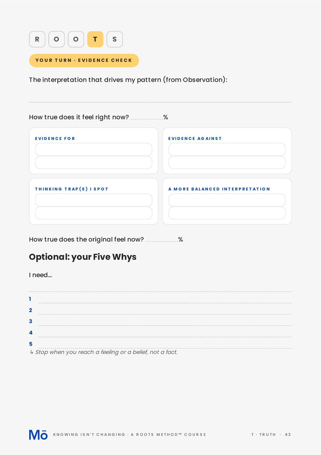 Inside the course: Exercises you fill in